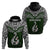 Aotearoa New Zealand Hoodie Silver Fern and Matau with Maori Tribal Green Style LT03 - Polynesian Pride