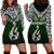 Aotearoa New Zealand Hoodie Dress Silver Fern and Matau with Maori Tribal Green Style LT03 - Polynesian Pride