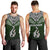 Aotearoa New Zealand Men Tank Top Silver Fern and Matau with Maori Tribal Green Style LT03 - Polynesian Pride