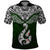 Aotearoa New Zealand Polo Shirt Silver Fern and Matau with Maori Tribal Green Style LT03 Green - Polynesian Pride