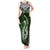 Aotearoa New Zealand Tank Maxi Dress Silver Fern and Matau with Maori Tribal Green Style LT03 Women Green - Polynesian Pride