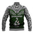 Custom Aotearoa New Zealand Baseball Jacket Silver Fern and Matau with Maori Tribal Green Style LT03 - Polynesian Pride