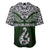 Custom Aotearoa New Zealand Baseball Jersey Silver Fern and Matau with Maori Tribal Green Style LT03 - Polynesian Pride