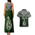 Custom Aotearoa New Zealand Couples Matching Tank Maxi Dress and Hawaiian Shirt Silver Fern and Matau with Maori Tribal Green Style LT03 - Polynesian Pride