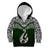 Custom Aotearoa New Zealand Kid Hoodie Silver Fern and Matau with Maori Tribal Green Style LT03 - Polynesian Pride