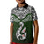 Custom Aotearoa New Zealand Kid Polo Shirt Silver Fern and Matau with Maori Tribal Green Style LT03 Kid Green - Polynesian Pride