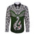 Custom Aotearoa New Zealand Long Sleeve Button Shirt Silver Fern and Matau with Maori Tribal Green Style LT03 Unisex Green - Polynesian Pride