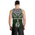 Custom Aotearoa New Zealand Men Tank Top Silver Fern and Matau with Maori Tribal Green Style LT03 - Polynesian Pride