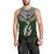 Custom Aotearoa New Zealand Men Tank Top Silver Fern and Matau with Maori Tribal Green Style LT03 - Polynesian Pride