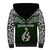 Custom Aotearoa New Zealand Sherpa Hoodie Silver Fern and Matau with Maori Tribal Green Style LT03 - Polynesian Pride