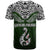 Custom Aotearoa New Zealand T Shirt Silver Fern and Matau with Maori Tribal Green Style LT03 - Polynesian Pride