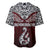 Aotearoa New Zealand Baseball Jersey Silver Fern and Matau with Maori Tribal Red Style LT03 - Polynesian Pride