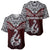 Aotearoa New Zealand Baseball Jersey Silver Fern and Matau with Maori Tribal Red Style LT03 - Polynesian Pride