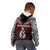 Aotearoa New Zealand Kid Hoodie Silver Fern and Matau with Maori Tribal Red Style LT03 - Polynesian Pride