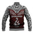 Custom Aotearoa New Zealand Baseball Jacket Silver Fern and Matau with Maori Tribal Red Style LT03 - Polynesian Pride