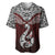 Custom Aotearoa New Zealand Baseball Jersey Silver Fern and Matau with Maori Tribal Red Style LT03 Red - Polynesian Pride