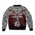 Custom Aotearoa New Zealand Bomber Jacket Silver Fern and Matau with Maori Tribal Red Style LT03 - Polynesian Pride