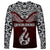 Custom Aotearoa New Zealand Long Sleeve Shirt Silver Fern and Matau with Maori Tribal Red Style LT03 - Polynesian Pride