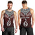 Custom Aotearoa New Zealand Men Tank Top Silver Fern and Matau with Maori Tribal Red Style LT03 - Polynesian Pride