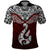 Custom Aotearoa New Zealand Polo Shirt Silver Fern and Matau with Maori Tribal Red Style LT03 Red - Polynesian Pride