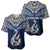 Aotearoa New Zealand Baseball Jersey Silver Fern and Matau with Maori Tribal Blue Style LT03 - Polynesian Pride