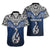 Aotearoa New Zealand Hawaiian Shirt Silver Fern and Matau with Maori Tribal Blue Style LT03 - Polynesian Pride