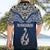 Aotearoa New Zealand Hawaiian Shirt Silver Fern and Matau with Maori Tribal Blue Style LT03 - Polynesian Pride