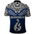 Aotearoa New Zealand Polo Shirt Silver Fern and Matau with Maori Tribal Blue Style LT03 - Polynesian Pride