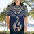 Custom Aotearoa New Zealand Hawaiian Shirt Silver Fern and Matau with Maori Tribal Blue Style LT03 - Polynesian Pride