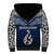 Custom Aotearoa New Zealand Sherpa Hoodie Silver Fern and Matau with Maori Tribal Blue Style LT03 - Polynesian Pride