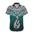 Aotearoa New Zealand Hawaiian Shirt Silver Fern and Matau with Maori Tribal Turquoise Style LT03 Turquoise - Polynesian Pride