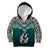 Custom Aotearoa New Zealand Kid Hoodie Silver Fern and Matau with Maori Tribal Turquoise Style LT03 - Polynesian Pride