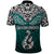 Custom Aotearoa New Zealand Polo Shirt Silver Fern and Matau with Maori Tribal Turquoise Style LT03 - Polynesian Pride