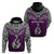 Custom Aotearoa New Zealand Hoodie Silver Fern and Matau with Maori Tribal Pink Style LT03 - Polynesian Pride