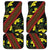 Samoan Culture Car Mats Hibiscus and Ula Fala with Tapa Pattern Black Color