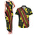 Samoan Culture Couples Matching Tank Maxi Dress and Hawaiian Shirt Hibiscus and Ula Fala with Tapa Pattern Black Color