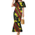 Samoan Culture Family Matching Mermaid Dress and Hawaiian Shirt Hibiscus and Ula Fala with Tapa Pattern Black Color