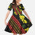 Samoan Culture Family Matching Short Sleeve Bodycon Dress and Hawaiian Shirt Hibiscus and Ula Fala with Tapa Pattern Black Color