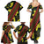 Samoan Culture Family Matching Summer Maxi Dress and Hawaiian Shirt Hibiscus and Ula Fala with Tapa Pattern Black Color