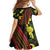 Samoan Culture Family Matching Tank Maxi Dress and Hawaiian Shirt Hibiscus and Ula Fala with Tapa Pattern Black Color