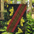 Samoan Culture Garden Flag Hibiscus and Ula Fala with Tapa Pattern Black Color