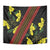 Samoan Culture Tapestry Hibiscus and Ula Fala with Tapa Pattern Black Color