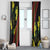 Samoan Culture Window Curtain Hibiscus and Ula Fala with Tapa Pattern Black Color