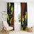 Samoan Culture Window Curtain Hibiscus and Ula Fala with Tapa Pattern Black Color