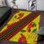 Samoan Culture Area Rug Hibiscus and Ula Fala with Tapa Pattern Yellow Color