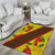 Samoan Culture Area Rug Hibiscus and Ula Fala with Tapa Pattern Yellow Color