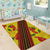 Samoan Culture Area Rug Hibiscus and Ula Fala with Tapa Pattern Yellow Color