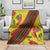 Samoan Culture Blanket Hibiscus and Ula Fala with Tapa Pattern Yellow Color