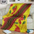 Samoan Culture Blanket Hibiscus and Ula Fala with Tapa Pattern Yellow Color