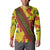 Samoan Culture Button Sweatshirt Hibiscus and Ula Fala with Tapa Pattern YellowColor